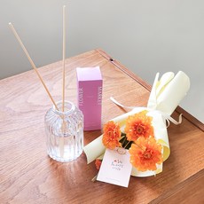아스파시아 해피니스 메리골드 꽃다발 + 디퓨저 100ml 세트, 그린포레스트, 1세트