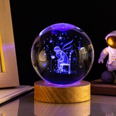 앞날창창 감성 LED 모던 수정구슬 침실 무드등 6cm, 장미왕자