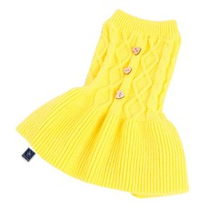 DING DONG PET 寵物 Puri 針織連身裙, 黃色