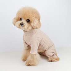 Grooming Dog 寵物室內外出服 Heartmong 連身衣, 米色, 1個