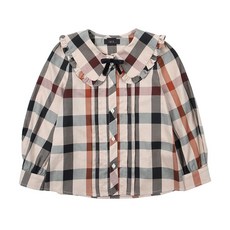 DAKS Little 女童荷葉領格紋襯衫DRF10XB52MBG