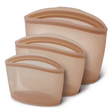 Firgi 3層密封矽膠夾鍊袋3件組, 500ml + 850ml + 1.5L, 1組, 3個