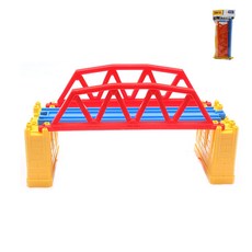 PLA RAIL 火車軌道鐵橋配件玩具組 J-03, 藍色 + 黃色 + 紅色