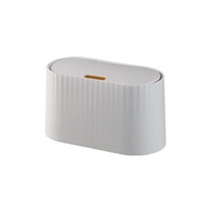 穩定的現代橢圓形迷你垃圾桶, 白色的, 1個