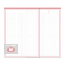 Recoz 方格B5筆記本, 蜜桃, 50張, 2個