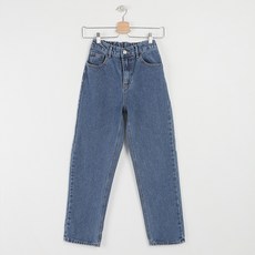 빼빼 여성용 뒷밴딩 크롭 일자 데님 팬츠