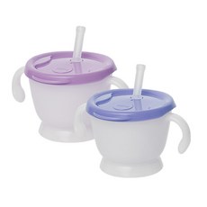 SKAKA 孩童學習吸管杯2件組, 1組, 紫色+藍色