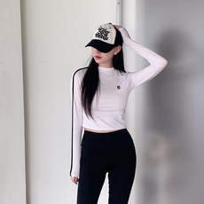 Chic Black 女款 Very Mel 半高領手臂線條短版防曬衣 cpbw90k44, 象牙白