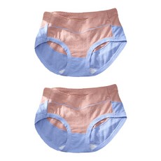 彈性V型米色拼接孕婦內褲 2件組