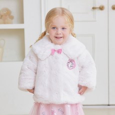 mollimelli 女童閃亮兔子短版毛絨外套