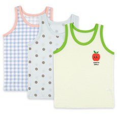 Maykids 甜蜜格紋系列童款印花無袖背心 3件組
