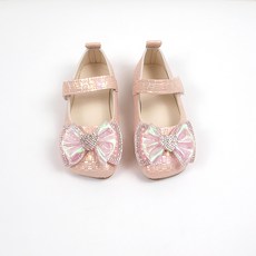 BeBemaru 女童格紋愛心蝴蝶結鞋 9709