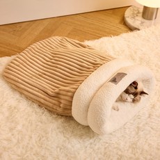 케리빙 고양이 숨숨집 이불, 브라운, 1개