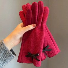 PEONIST 女性蝴蝶結點綴手套 雙手穿戴 2入組