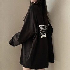 PEONIST 女款街頭寬鬆長版長袖T恤