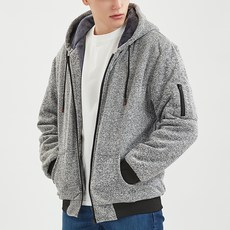 Arco 男式 Boa Fleece 內襯純色連帽拉鍊夾克
