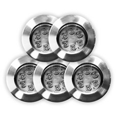 LED一體式MR 7.62cm筒燈 崁燈 5W, 鍍鉻 + 白光, 5個