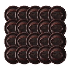 唇形樺木鈕扣 23mm, 深栗色, 20個