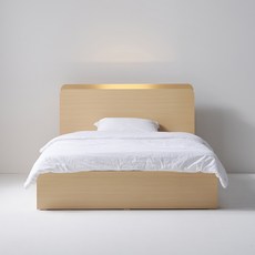 도모 엘로라 LED 3단 수납형 침대 프레임 단품 방문설치, 우드