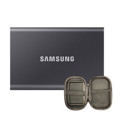SAMSUNG 三星 外接SSD T7 MU-PC1T0T/WW + 收納包, 泰坦灰, 1TB