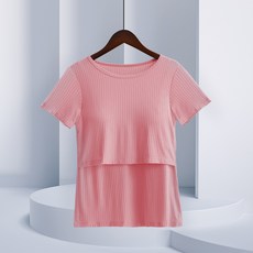 條紋短袖哺乳上衣