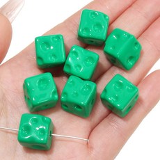 Allode 方形起司亮面方塊DIY串珠 14 x 14 mm 5入, B10 綠色, 5個