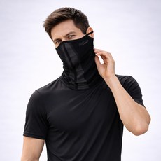 크로커다일 스킨쿨러 에어넥 마스크, 블랙, 1개