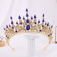 LUNA GLAM 自助婚紗 Rain 水晶皇冠 H336, 1個, 金藍色