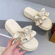 寶石裝飾軟底拖鞋