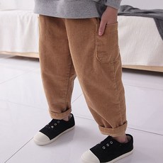 少年市集 兒童燈芯絨保暖工裝褲