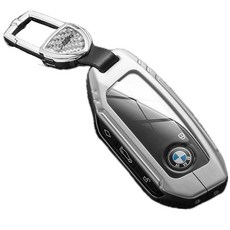 CRONICLE BMW 新型 5/7系列/XM/i5/i7 碳金屬 智能鑰匙包, 永恆的銀, 碳纖金屬 BMW 新型 5/7系列/XM/i5/i7 智慧型鑰匙包