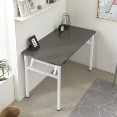 다다재 하이그로시 인테리어 접이식 다용도 테이블, 화이트 + 그레이