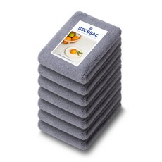 SSCSSAC 超細纖維雙面廚房抹布 灰色, 7個