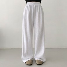 Planday 女款完美版型刷毛腰部鬆緊帶寬褲