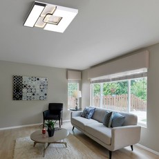 원하 LED 하프 거실 6등 190W, 화이트 + 블랙