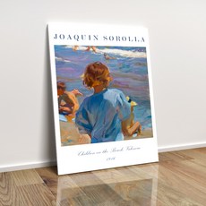렉스데코 명화 소로야 디자인 캔버스액자 발렌시아 해변의 아이