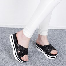 Kona Blue女款亮片厚底辦公室拖鞋 5.3cm DT1110