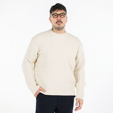 BIGEASY 男款寬鬆版厚實麻花圓領針織衫