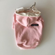 By Damsoomi 狗狗Patagonia風尖頂連帽T恤, 粉紅色