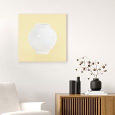 위아트 캔버스아트 송화빛 정경 달항아리