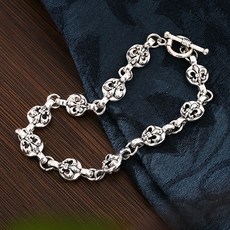페이퍼먼츠 켄드로 써지컬 스틸 실버 엔틱 팔찌 13543