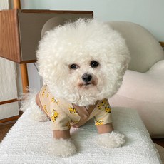 bydamsoomi 狗狗咆哮開襟衫, 米色