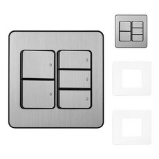 제일전기 디아트플러스 스위치 1로 5구 2개용 컴바인드 메탈실버 2p + 투명 아크릴커버 2p 세트 BOM738, 1세트