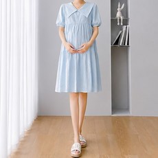 I CAN SIMPLE Pure Sailor 傘狀孕婦連身裙