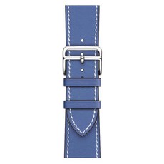 다잇슈 가죽밴드 스마트워치 스트랩 38/40mm, 블루