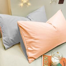 로이라이프 솔리드 컬러 워시드 순면 투톤 베개커버 2종 세트