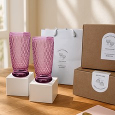 빌레로이앤보흐 보스턴 롱드링크 컵 400ml x 2p + 기프트박스 세트 + 쇼핑백, 베리, 1세트