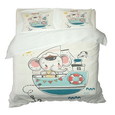 船長大象被套 + 枕頭套 2件組, 混合色