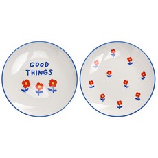 Dailylike 圓盤 2件組, 1組, 01復古花, 2個盤子