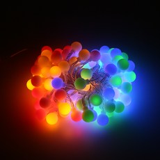 HOMETNER 聖誕樹燈泡 氣氛照明 櫻桃燈泡 100燈 AA電池款 + 遙控器組合, 1套, 混合顏色, 10m